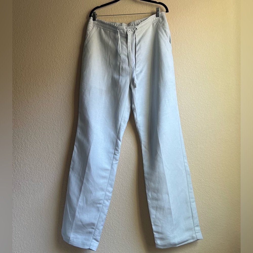 Cubavera Light Blue Linen Blend Pants, size L